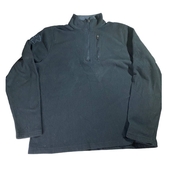 Under Armour Fleece Quarter Zip Pull Over Men's L Sweater Jacket - Picture 1 of 8